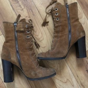 Brown suede Miu Miu boots